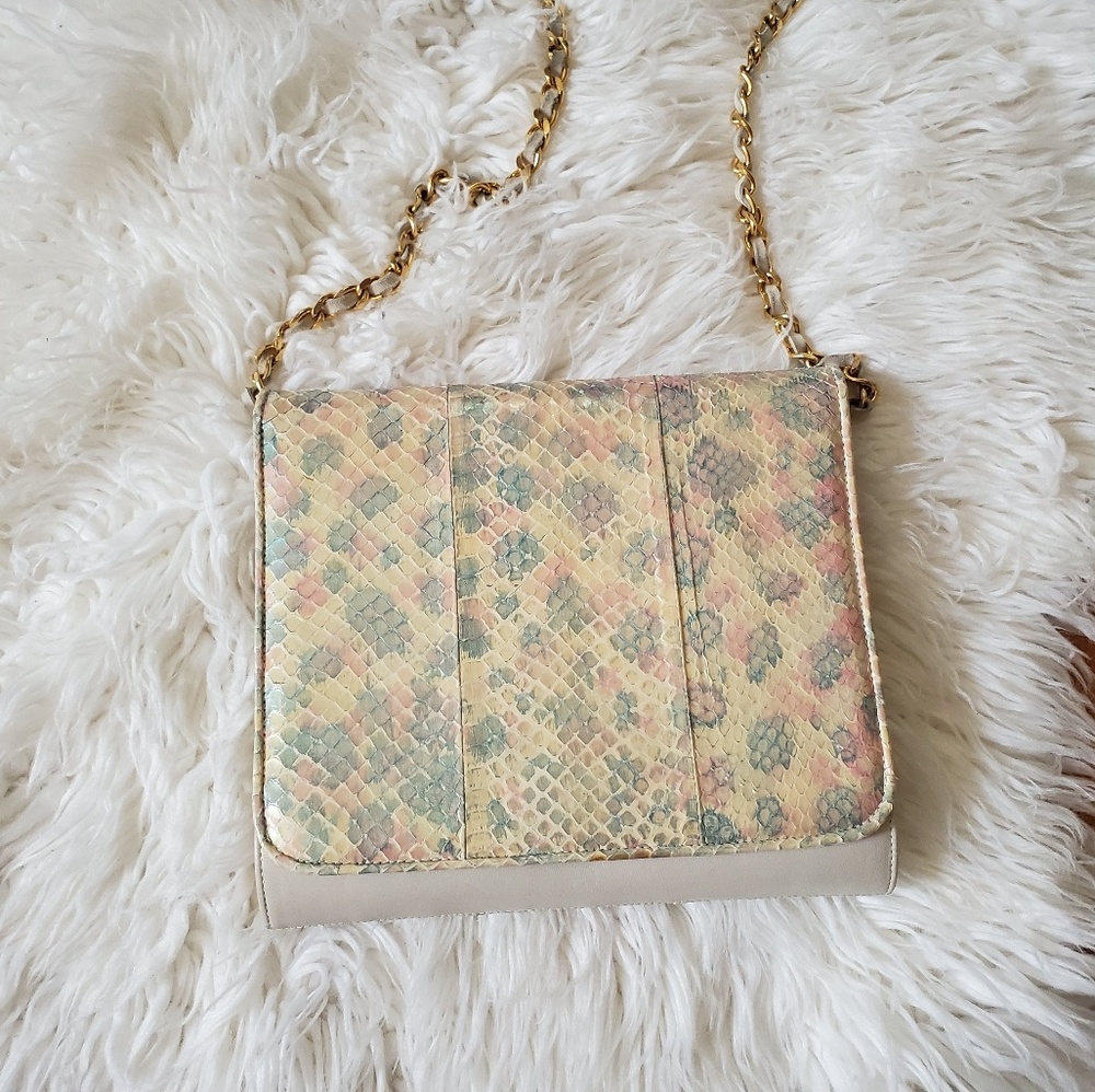 NEW Stuart Weitzman Vintage Snakeprint Bag